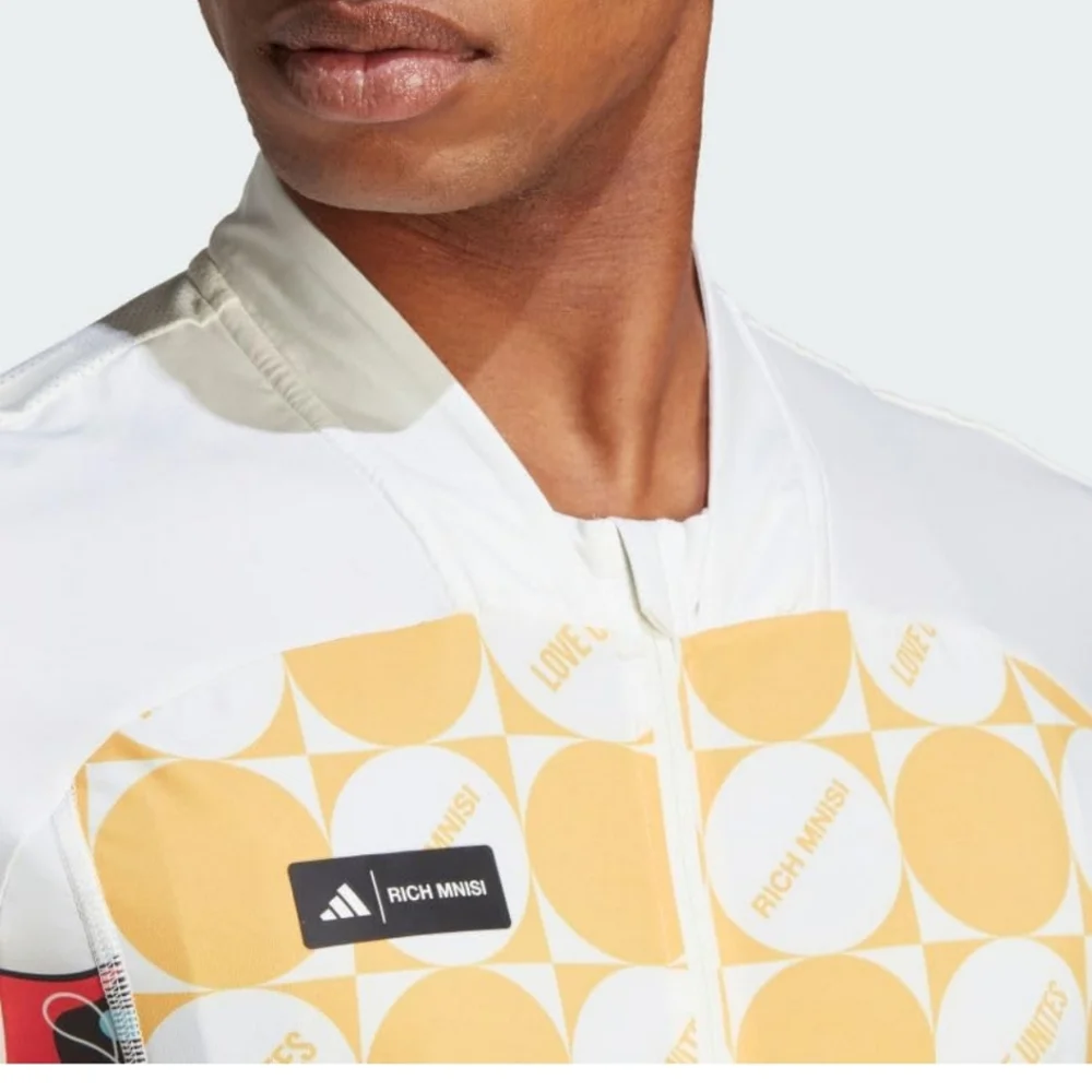 adidas Men’s Long-Sleeve Cycling Jersey in White, Yellow, Black, Pink